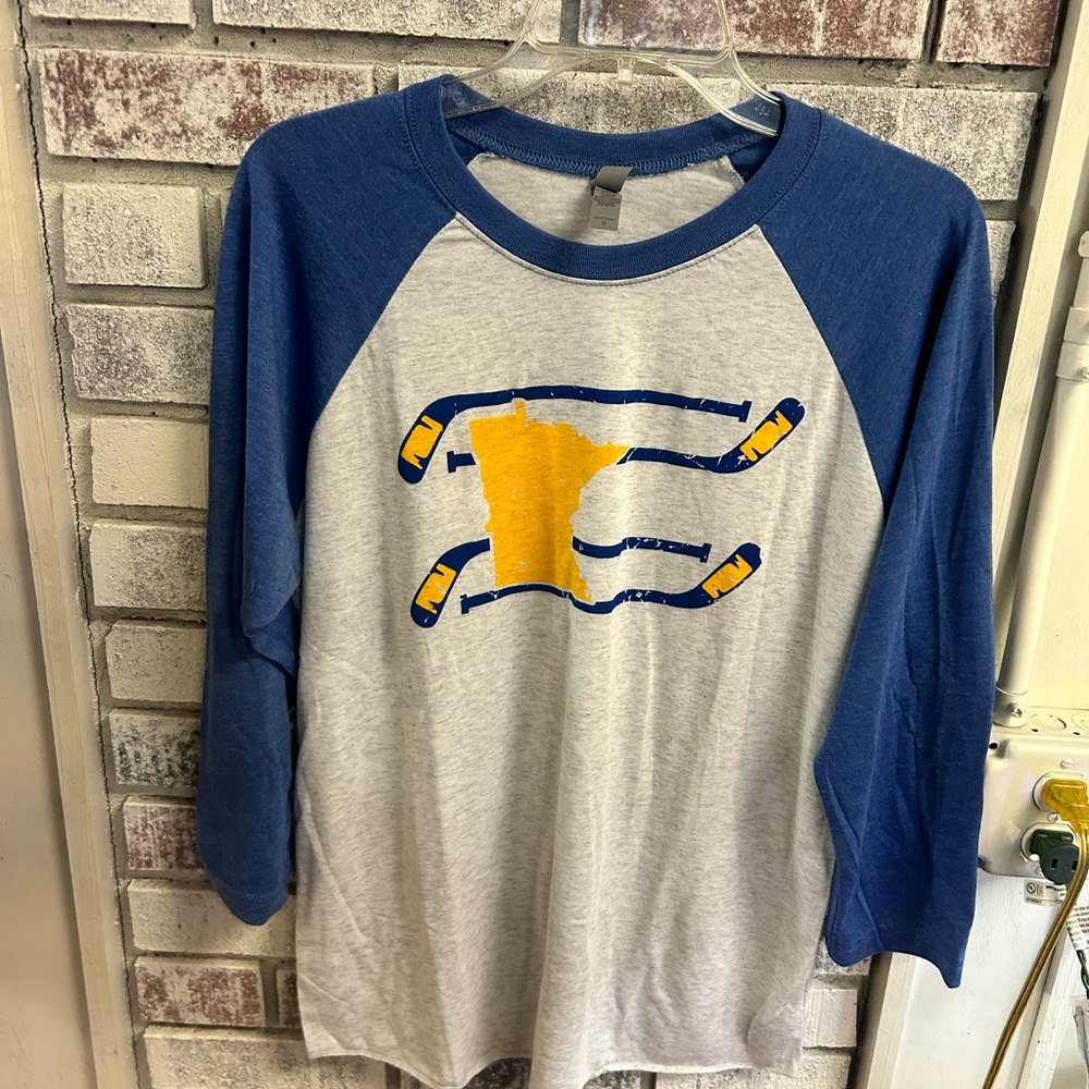 🛍️ Next Level ladies size M Blue White yellow Hockey Sticks